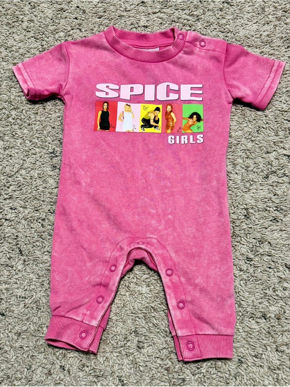 Spice Girls Baby Romper 0–3M Pink Graphic Playsuit